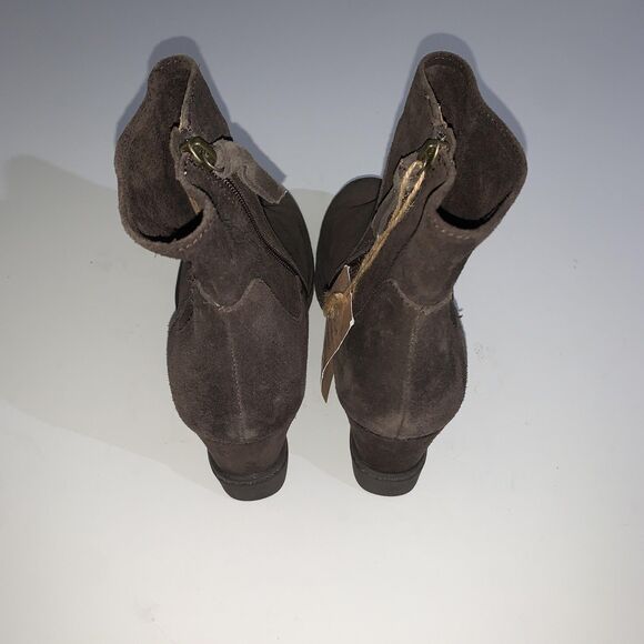 Sofft Wedge Boots Womens Size 7.5 Brown Suede Ankle Zip Aqua Sofft SF0072110 - Picture 6 of 9